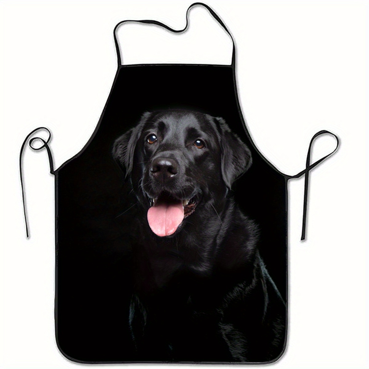 Kitchen Baking Cloth - Fartuch z nadrukiem czarnego labradora -