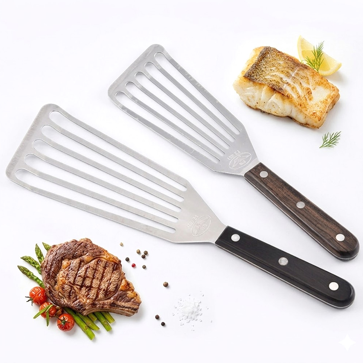 Offset Spatula Set - Łopatka do ryb, łopatka metalowa ze