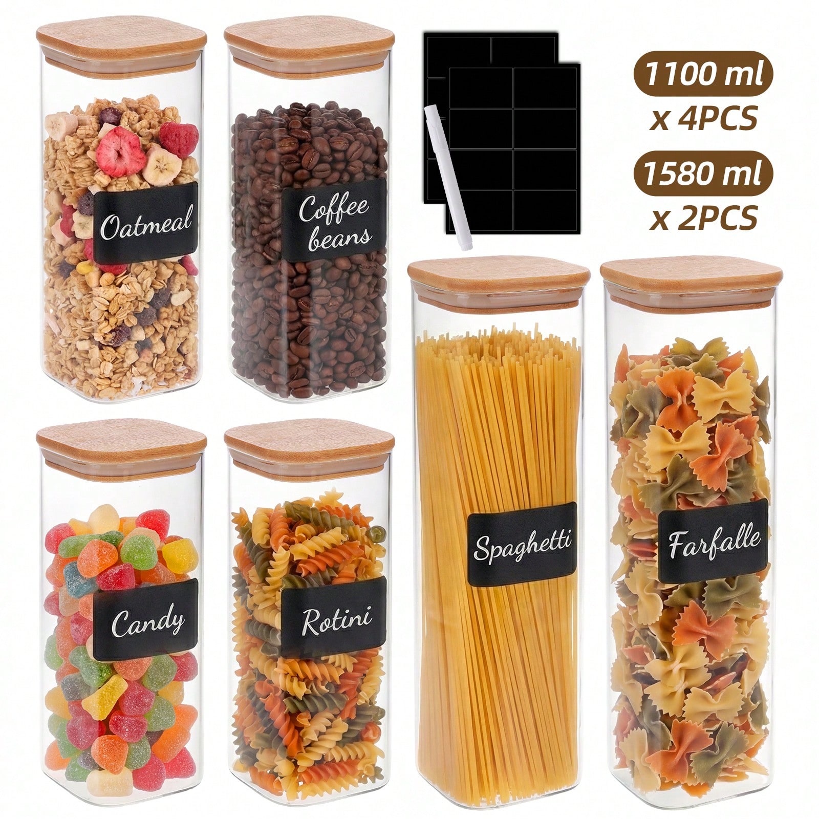 6/12 sztuk szklanych pojemnikó – Kitchen Baking Storage Containers recenzja i cena