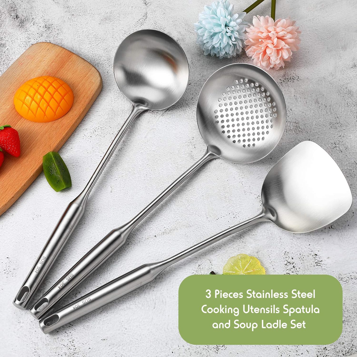 Łopatka do woka, chochla i duż – Offset Spatula Set recenzja i cena