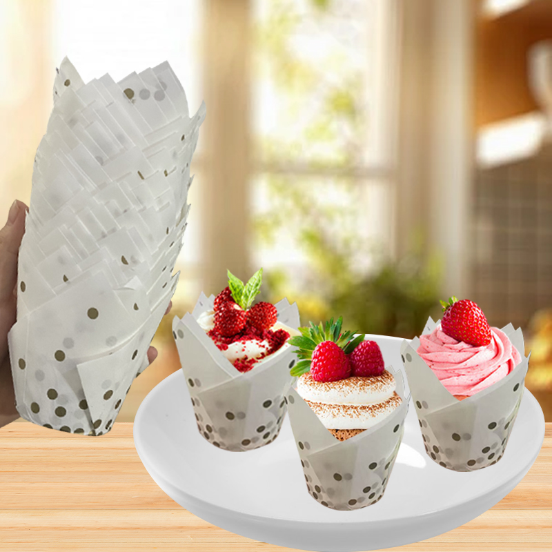 50/100 szt. Złote papilotki w  – Kitchen Paper For Baking recenzja i cena